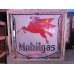 Original Mobilgas (Shield) Pegasus Porcelain Sign with Neon 72 IN W x 72 IN H